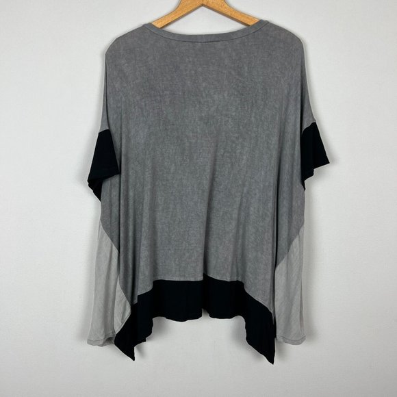 Alembika Top Womens Small Gray Colorblock Oversized Slouchy Tunic 3/4 Sleeve - Picture 9 of 12